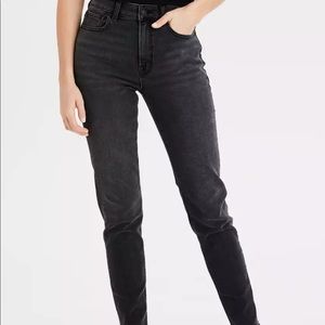 AE Stretch Mom Jean Washed Black Size 10